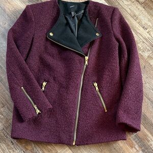 Forever 21 Deep Purple Teddy Jacket with Gold Zippers